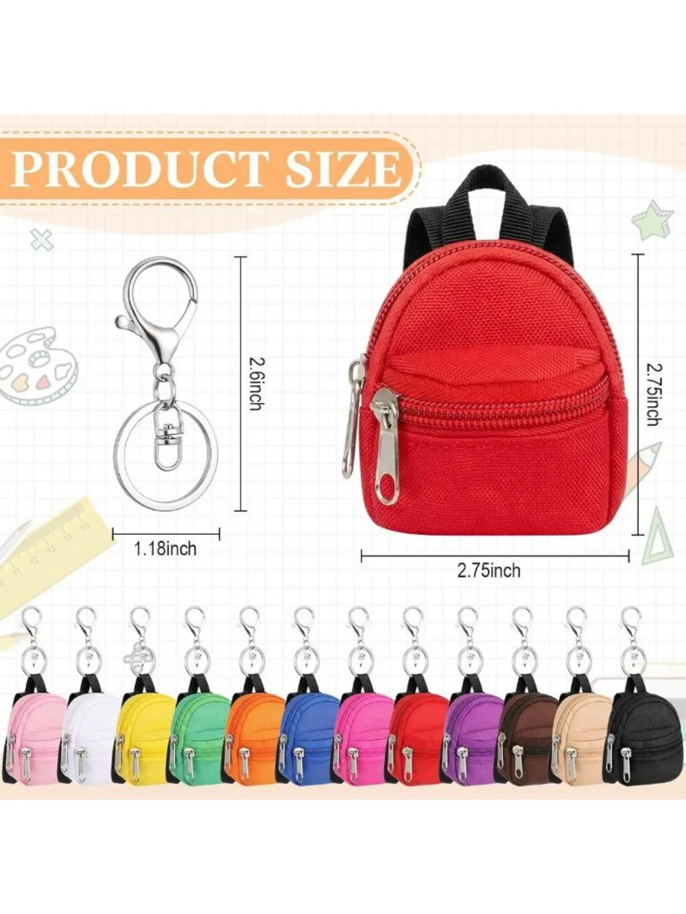 12 Pcs Mini Backpack Keychain Set | Cute Coin Purse & Lanyard Bags for Women